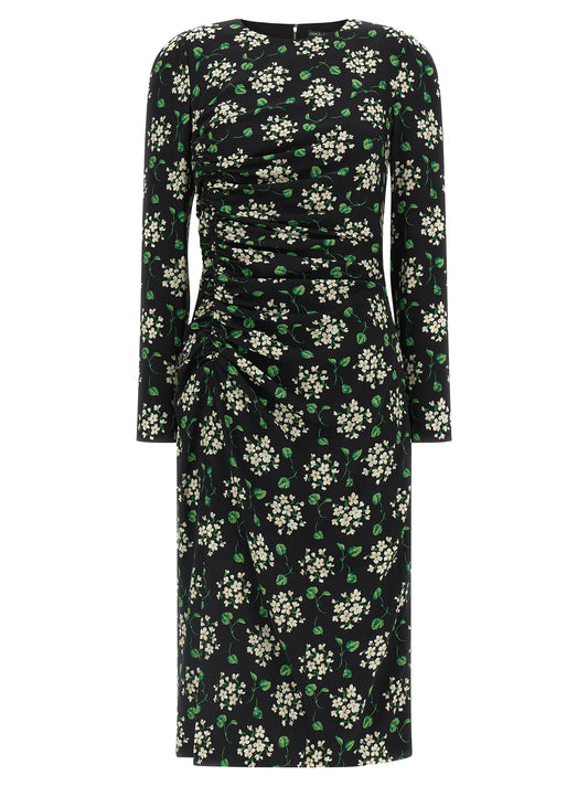 Black Synthetic Midi Dress