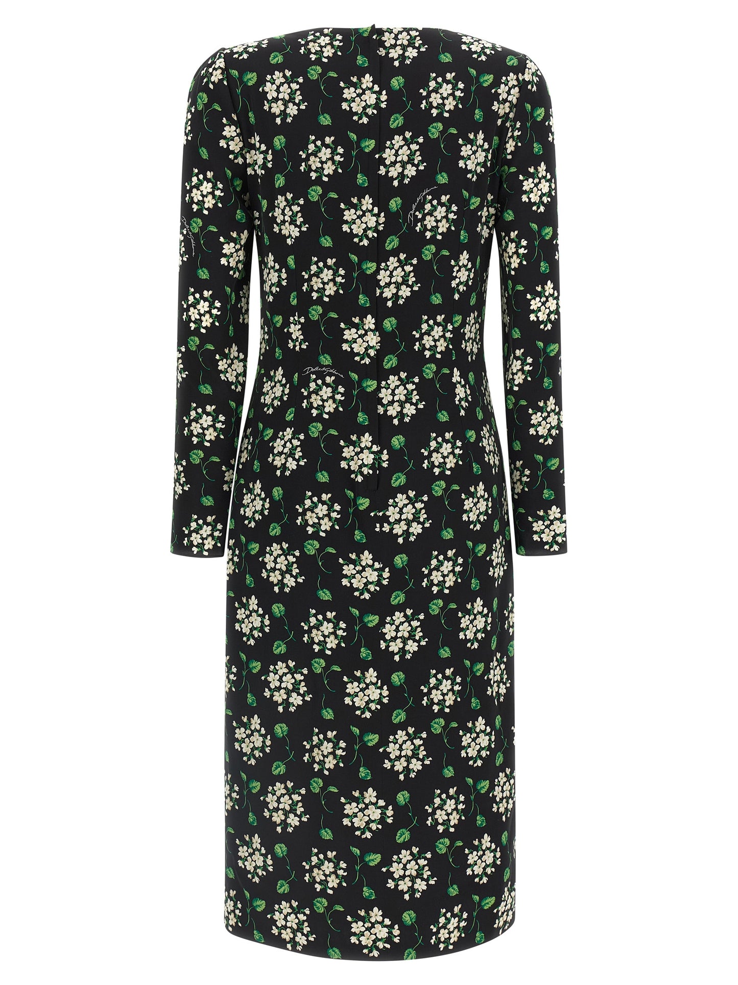 Black Synthetic Midi Dress