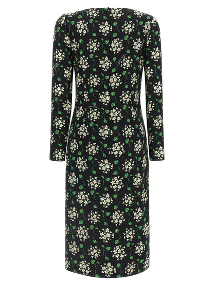 Black Synthetic Midi Dress