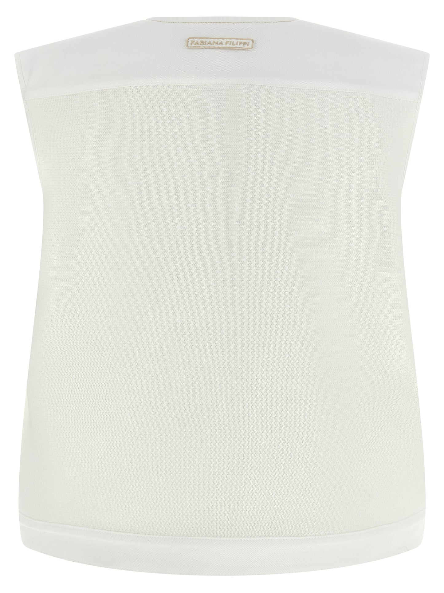 White Cotton Sleeveless Jacket