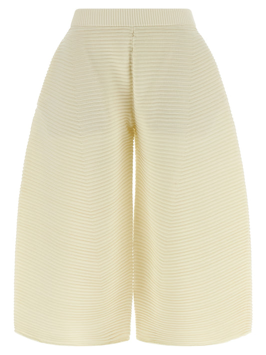 White Polyester Cropped Pants