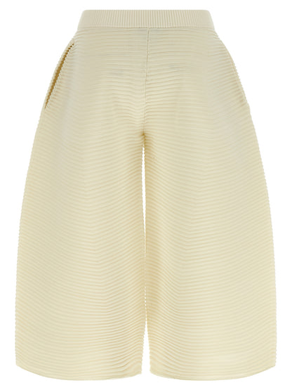 White Polyester Cropped Pants