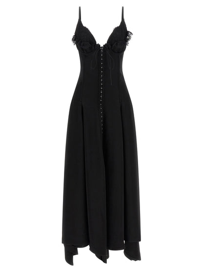 Black Acetate Long Dress