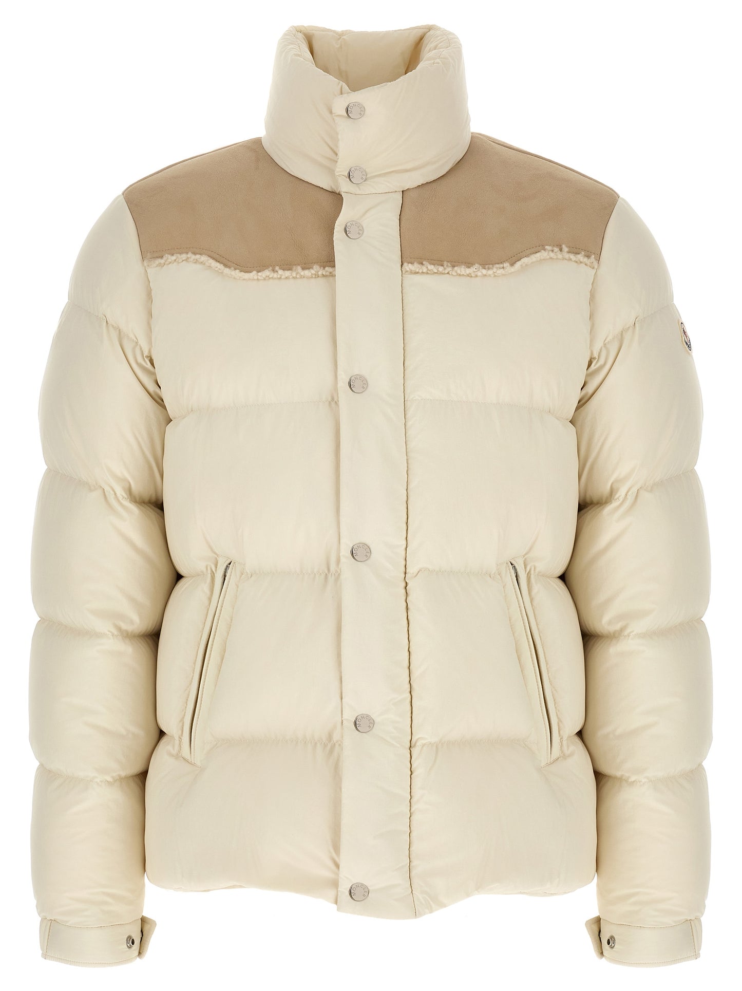Beige Polyamide Full-Length Jacket