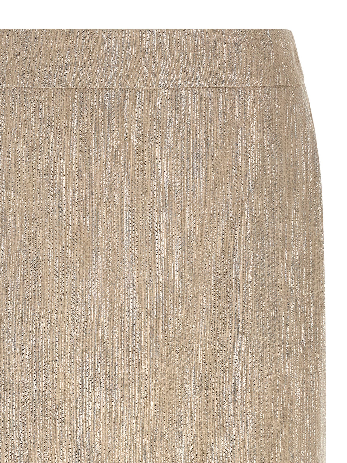 Beige Viscose Midi Skirt