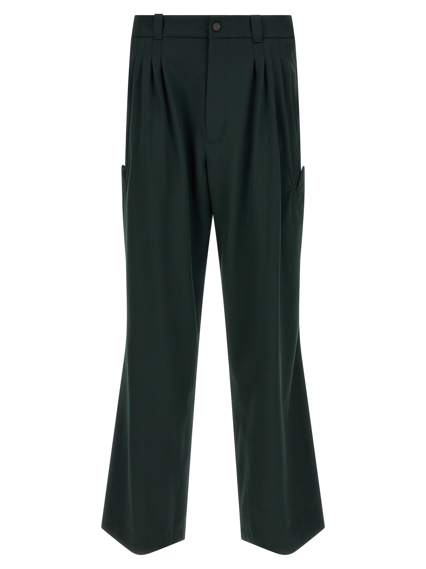 Bicolor Virgin Wool Casual Pants