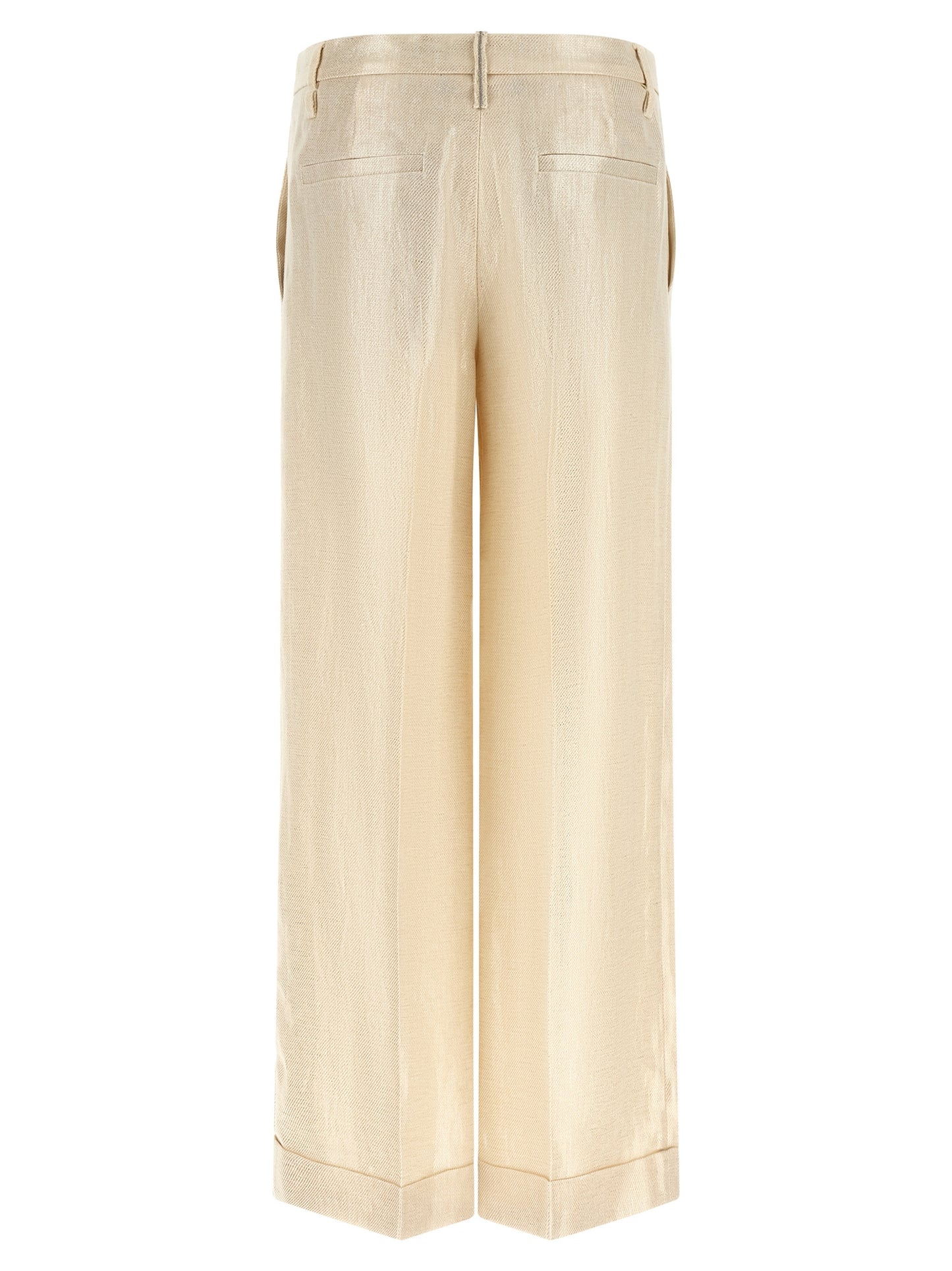 Gold Linen Casual Pants