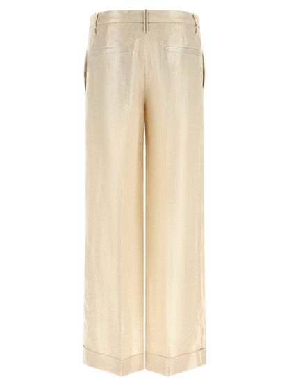 Gold Linen Casual Pants