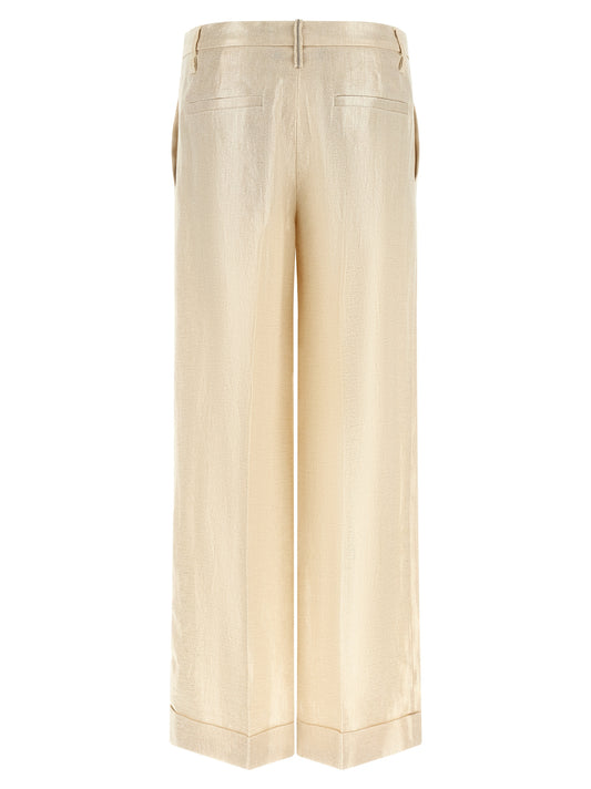 Gold Linen Casual Pants