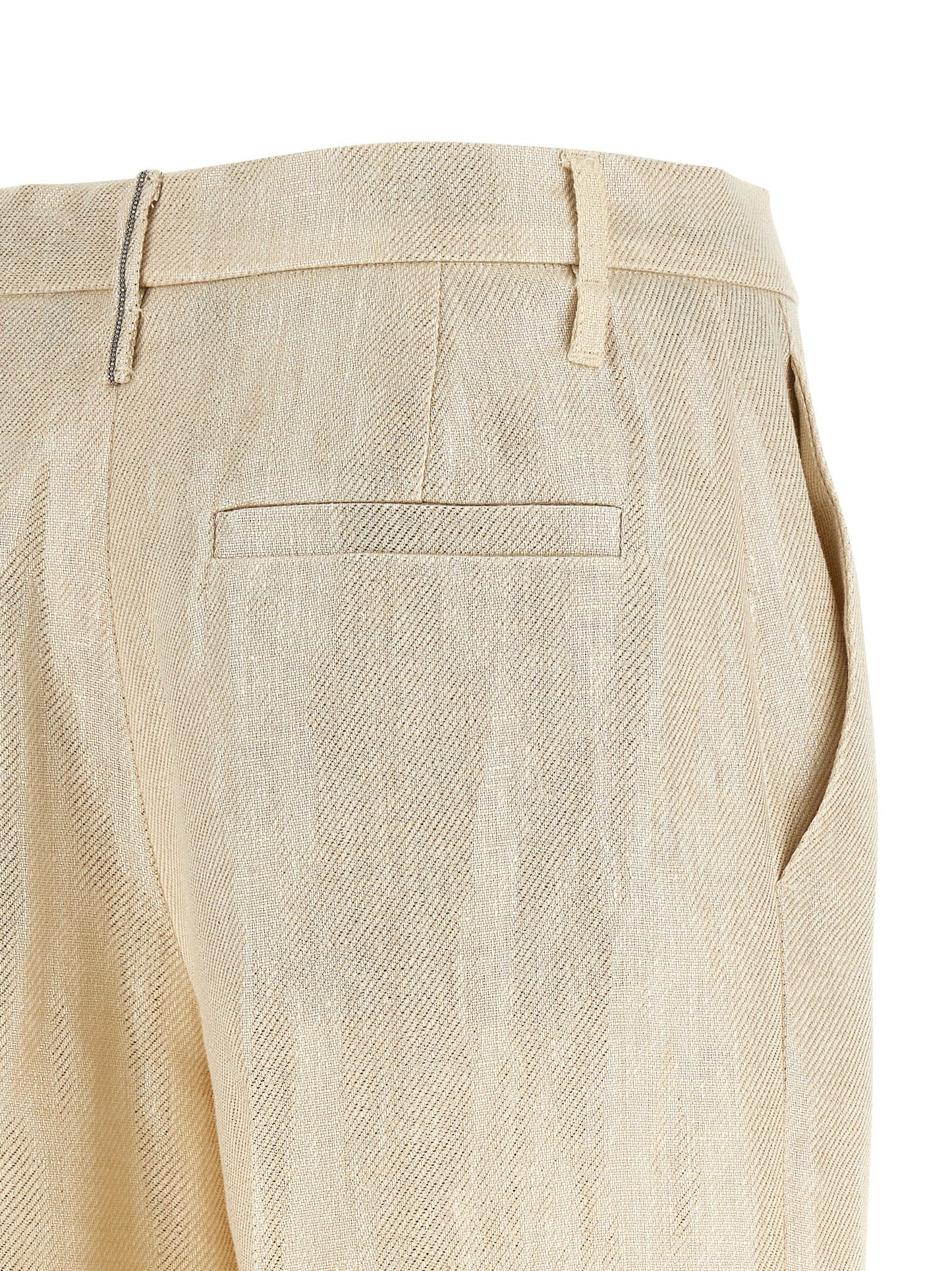 Gold Linen Casual Pants