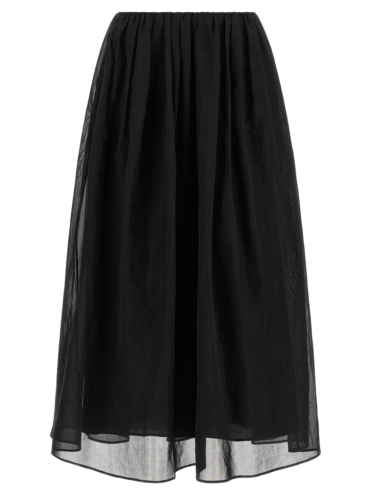 Black Cotton Mini Skirt