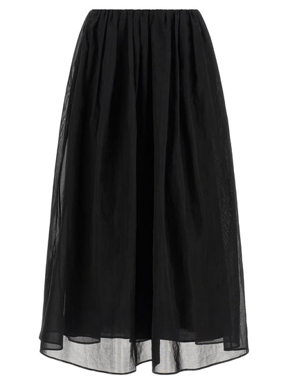 Black Cotton Mini Skirt