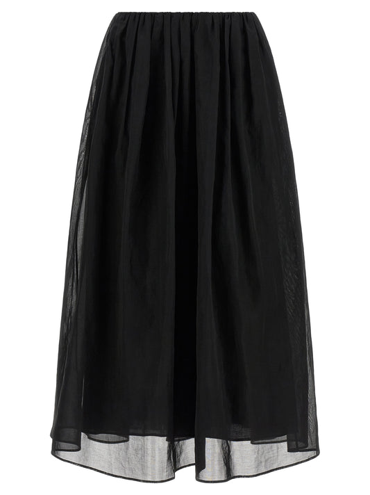 Black Cotton Mini Skirt