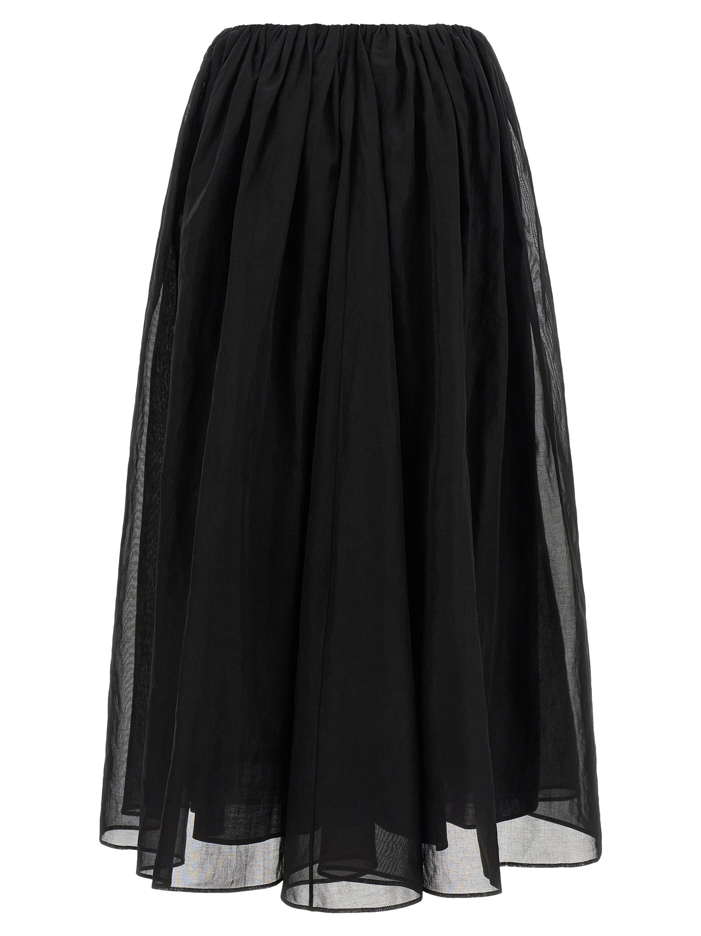 Black Cotton Mini Skirt
