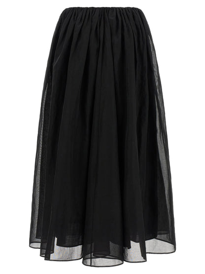 Black Cotton Mini Skirt