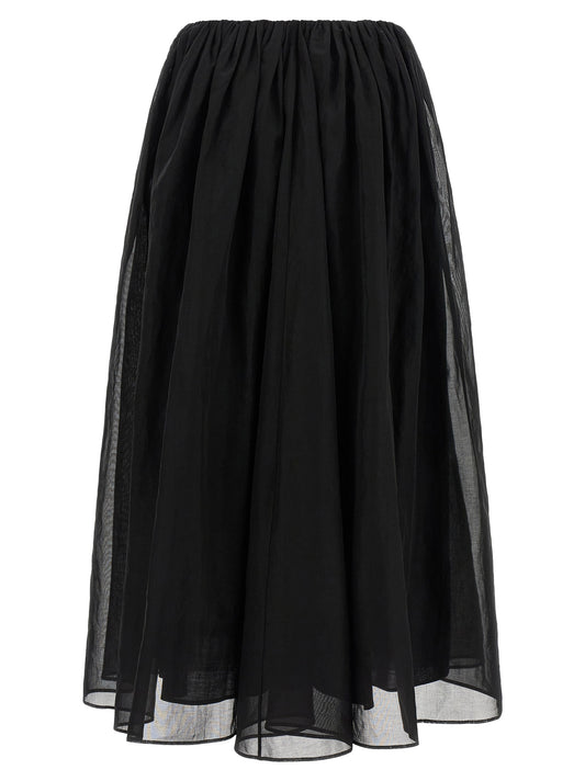 Black Cotton Mini Skirt