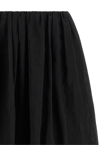 Black Cotton Mini Skirt
