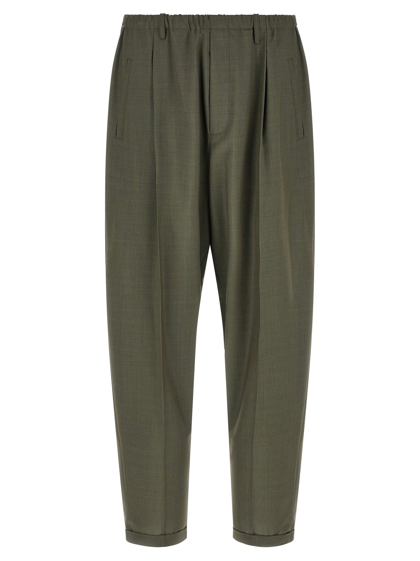 Bicolor Virgin Wool Casual Pants