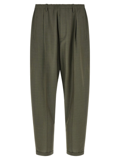 Bicolor Virgin Wool Casual Pants