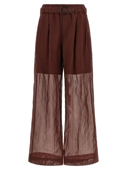 Bordeaux Cotton Flared Pants