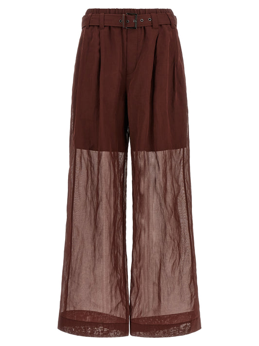 Bordeaux Cotton Flared Pants