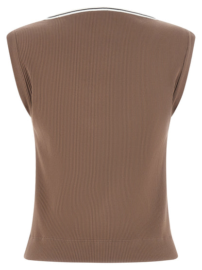 Brown Cotton Tank Tops