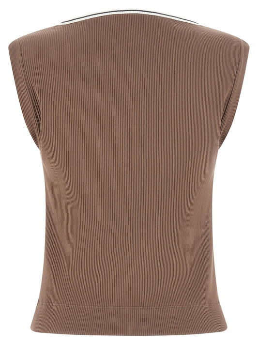 Brown Cotton Tank Tops