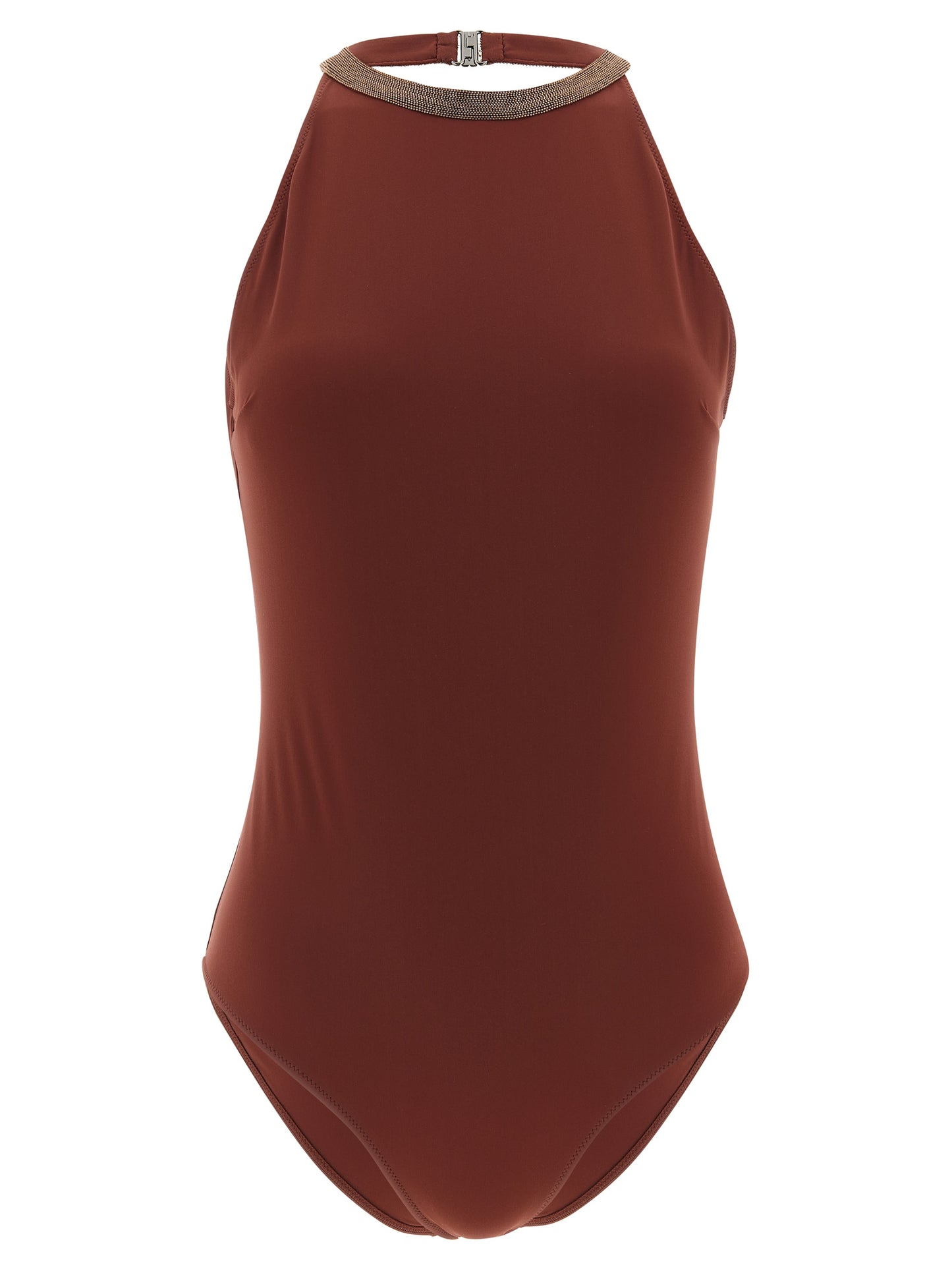 Bordeaux Polyamide One-Piece Swimsuit
