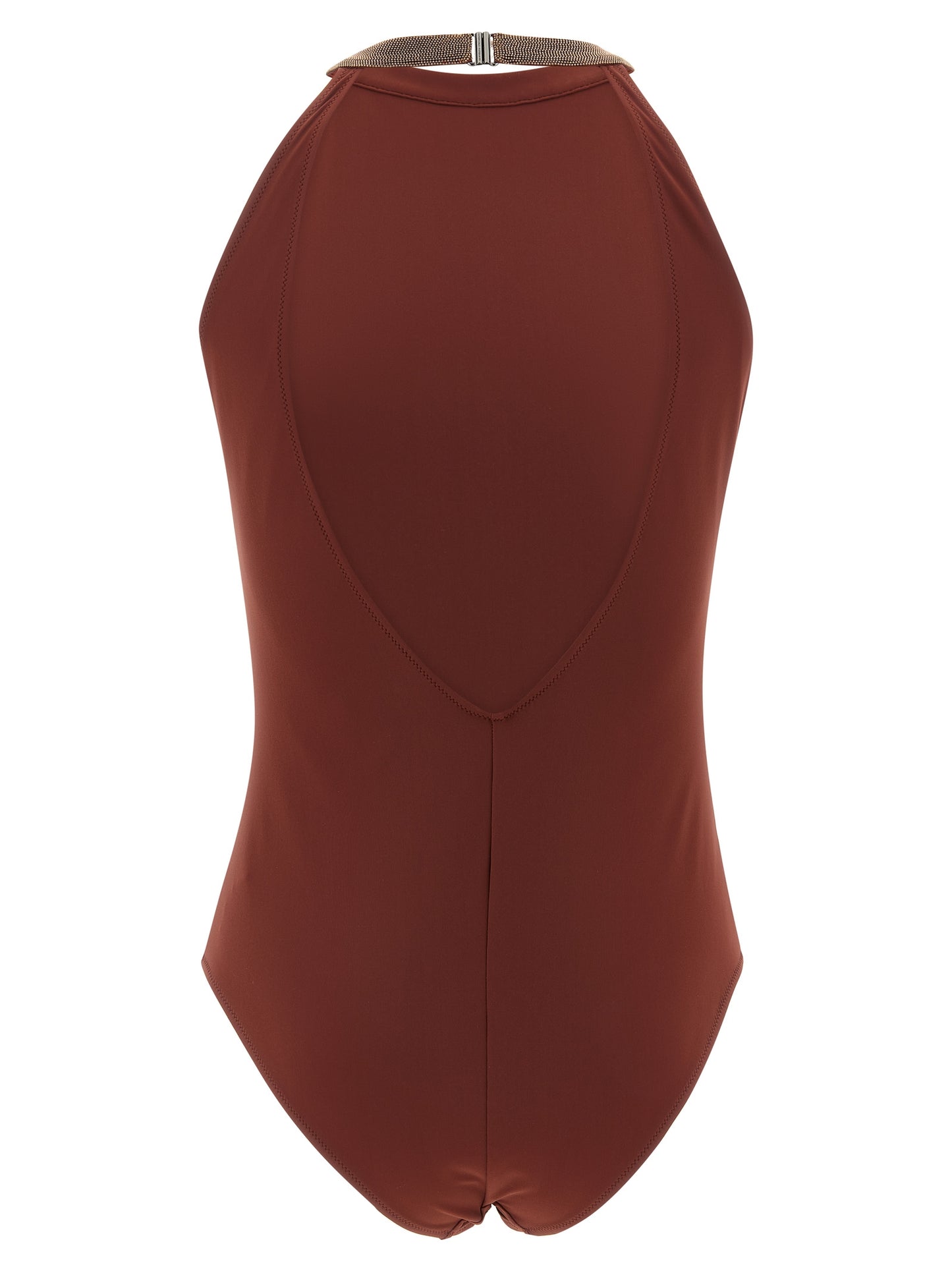 Bordeaux Polyamide One-Piece Swimsuit