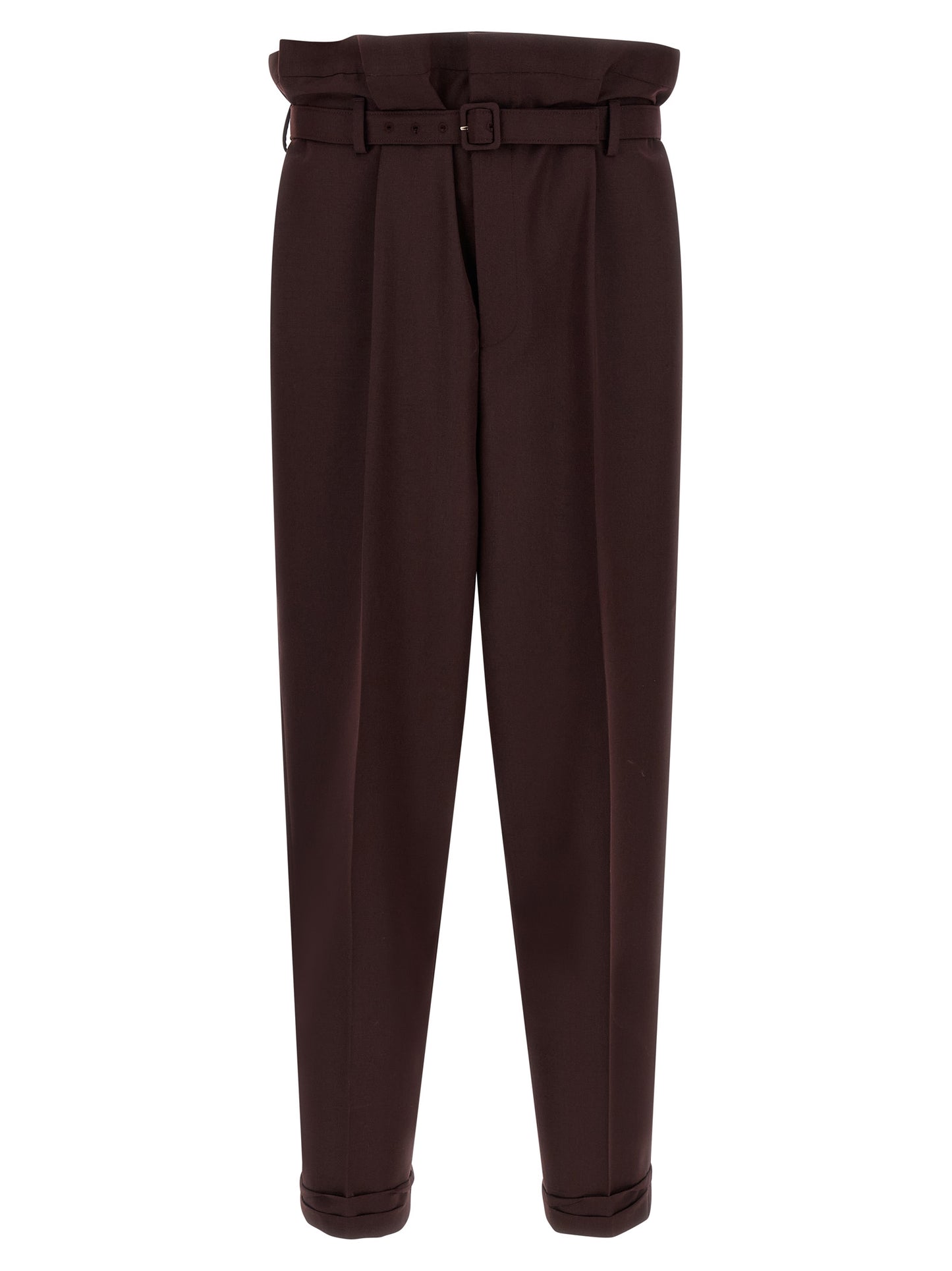 Purple Wool Casual Pants