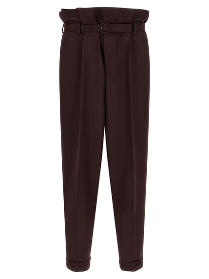 Purple Wool Casual Pants
