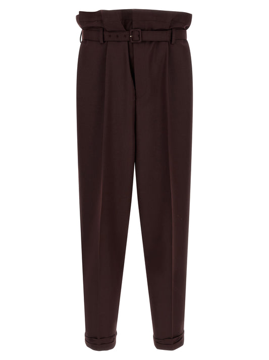 Purple Wool Casual Pants