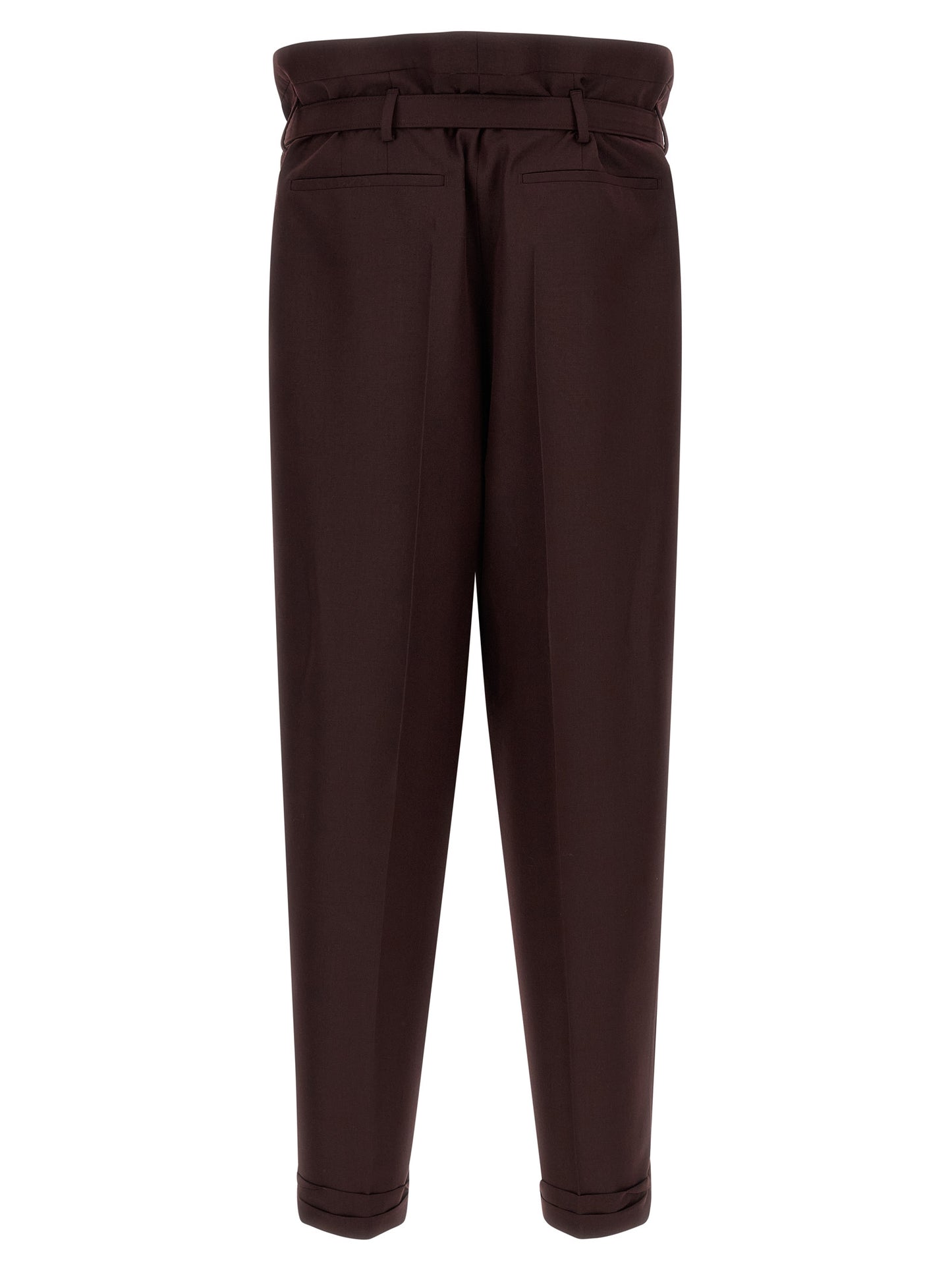 Purple Wool Casual Pants
