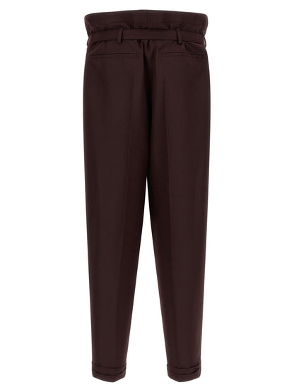 Purple Wool Casual Pants