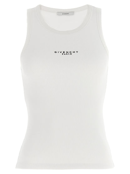White Cotton Sleeveles T-Shirt