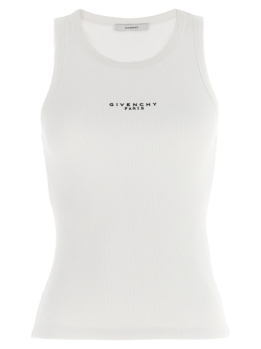 White Cotton Sleeveles T-Shirt