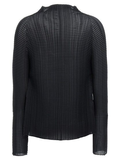 Black Polyester Cardigan