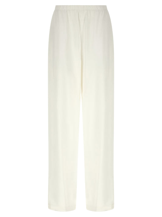 White Linen Casual Pants
