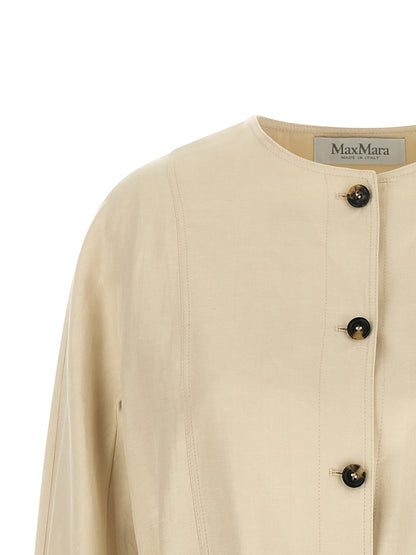 Beige Linen Blazer