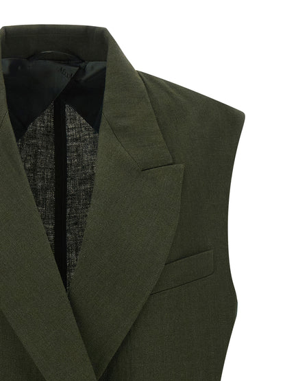Bicolor Linen Sleeveless Jacket