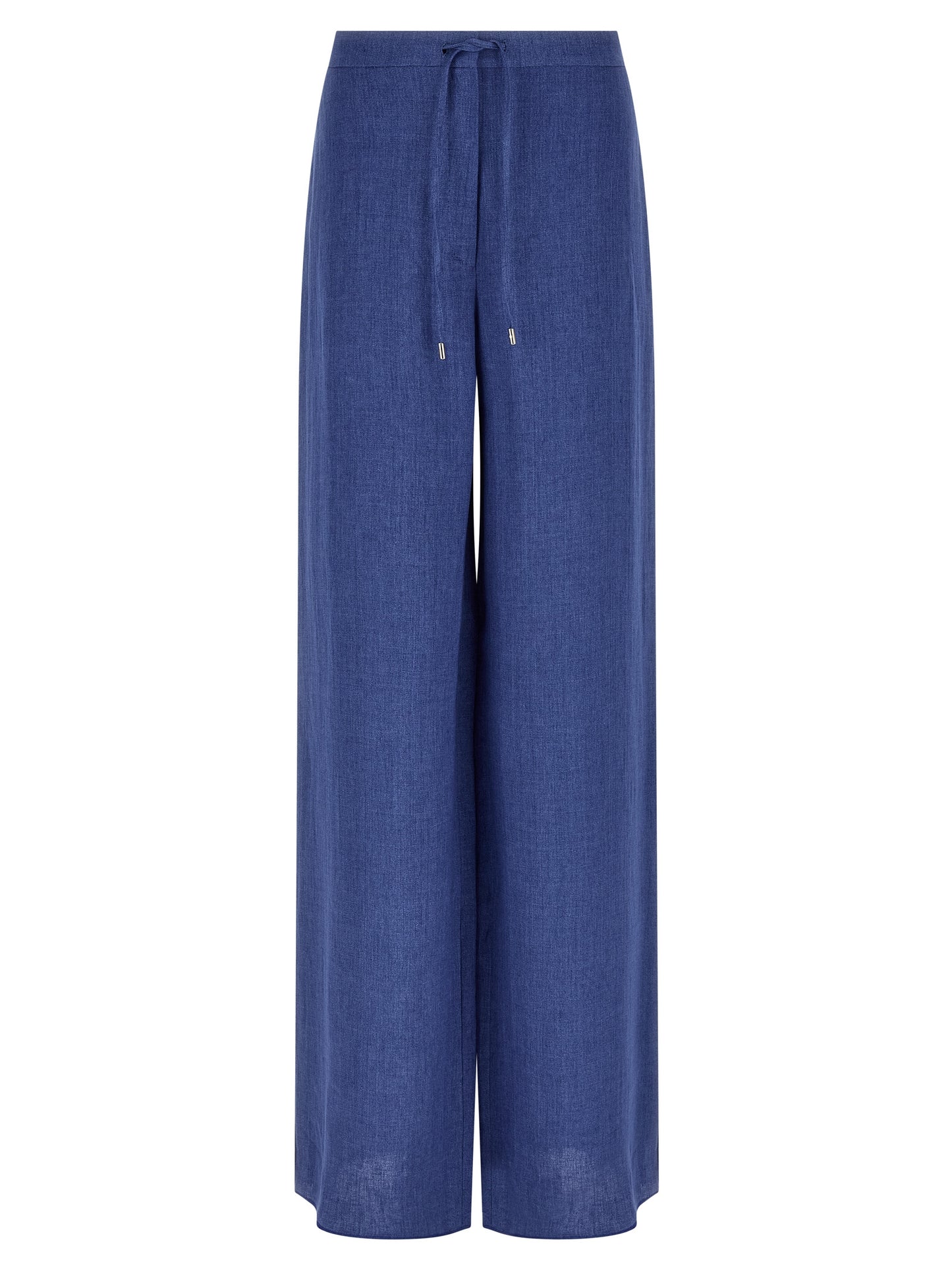 Blue Linen Casual Pants