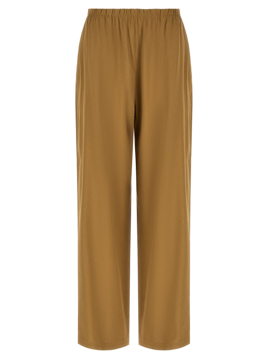 Beige Linen Casual Pants