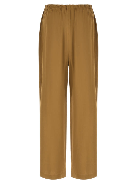 Beige Linen Casual Pants
