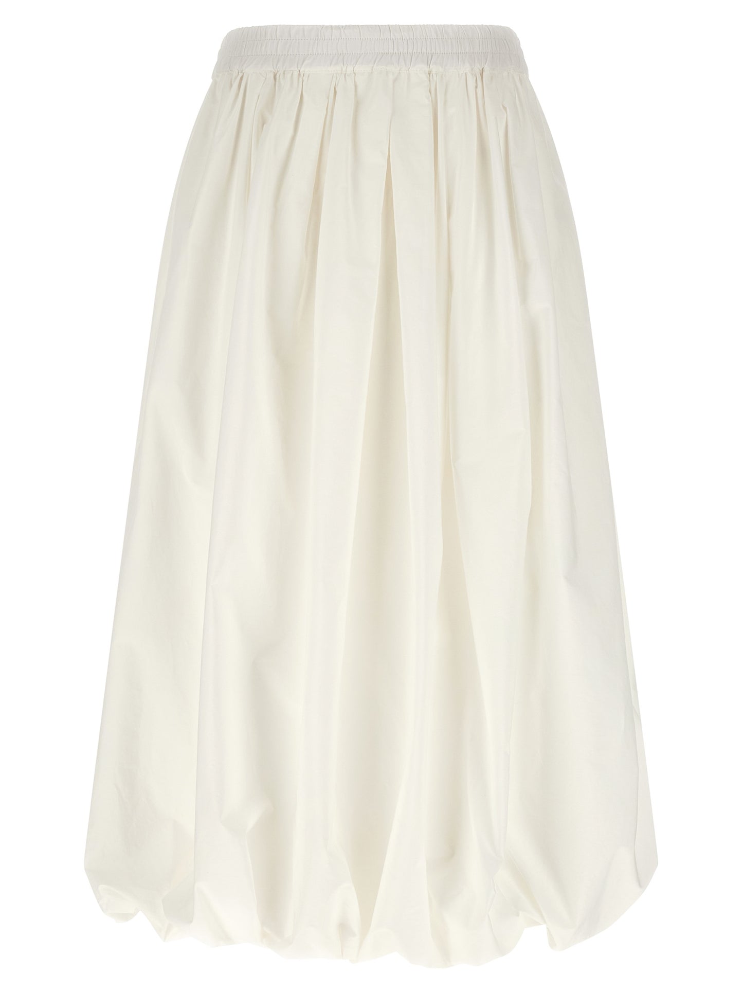 White Cotton Midi Skirt