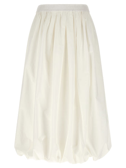 White Cotton Midi Skirt