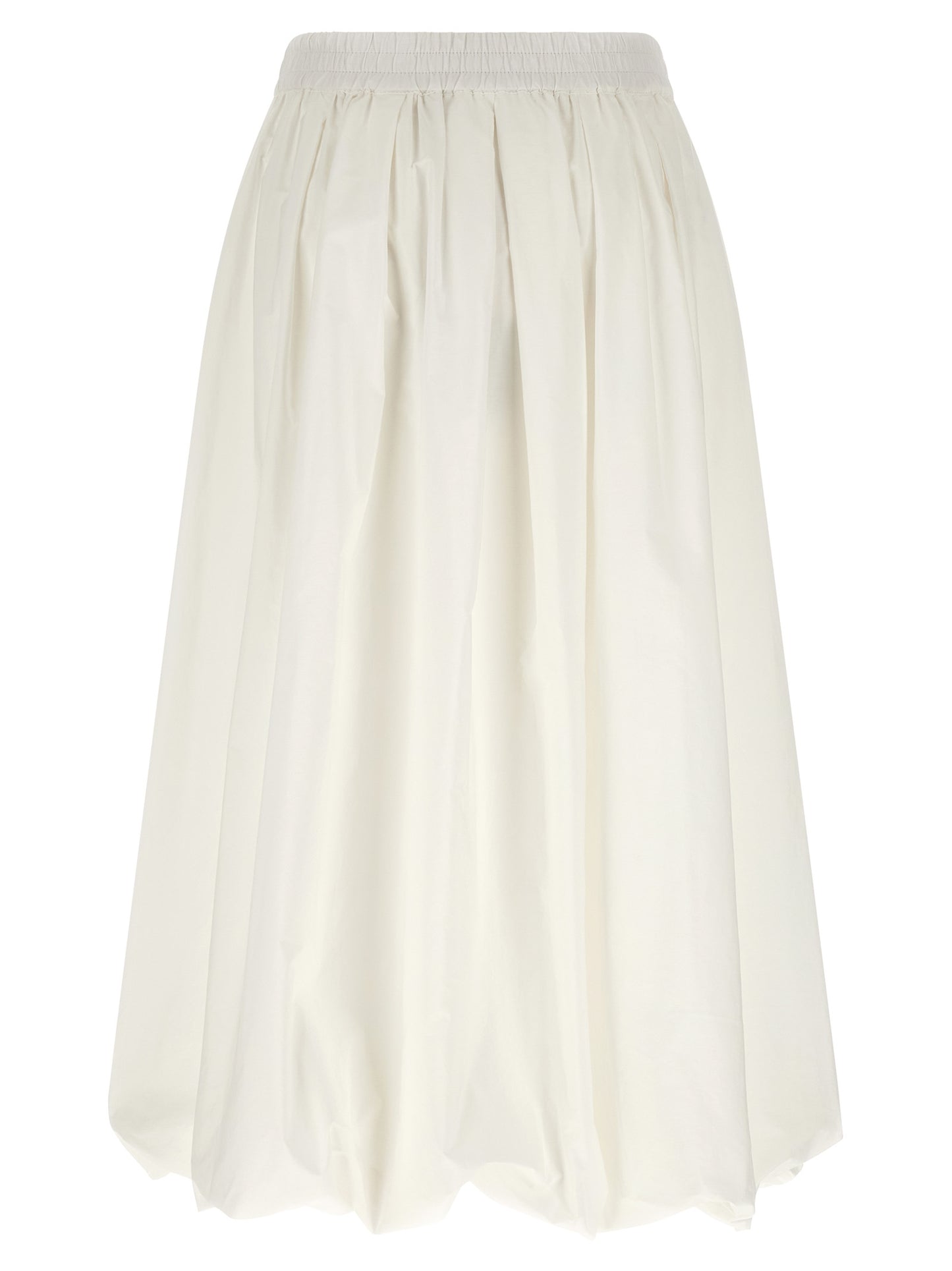 White Cotton Midi Skirt