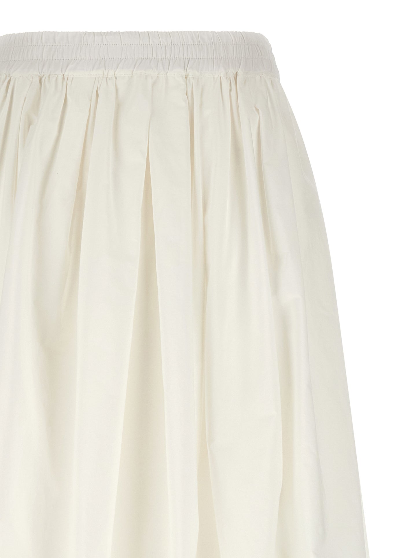 White Cotton Midi Skirt