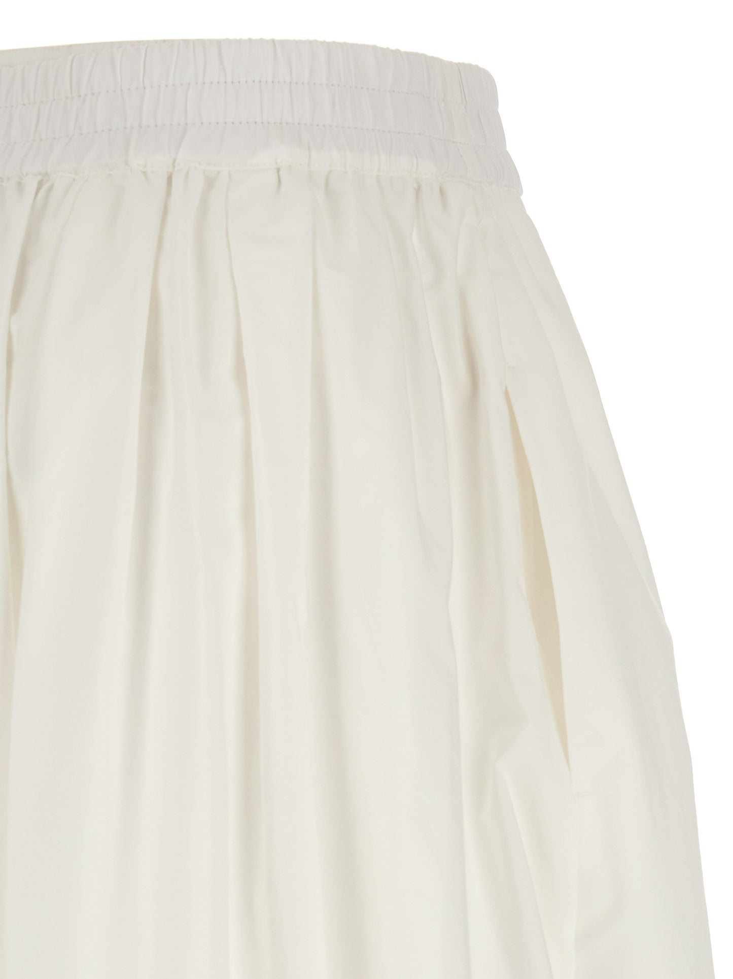 White Cotton Midi Skirt