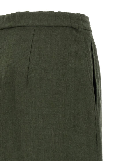 Bicolor Linen Casual Pants