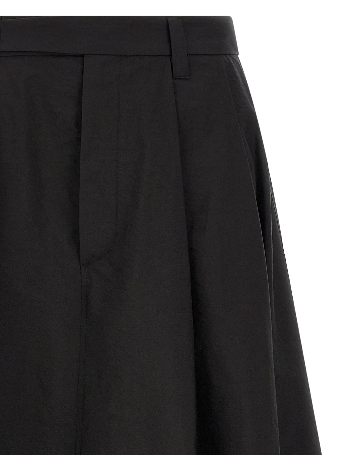 Black Cotton Midi Skirt